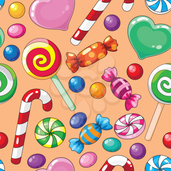 illustration of a seamless pattern candies