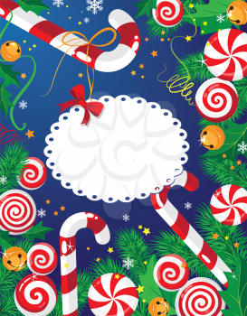 illustration of a Christmas candy card