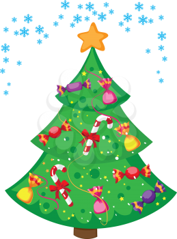 illustration of a Christmas funny tree