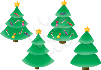 illustration of a Christmas tree and candy set