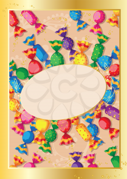 illustration of a cute candy card