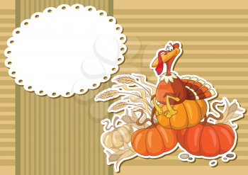 illustration of a turkey sticker background