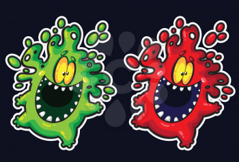 illustration of a bubble monster mascot