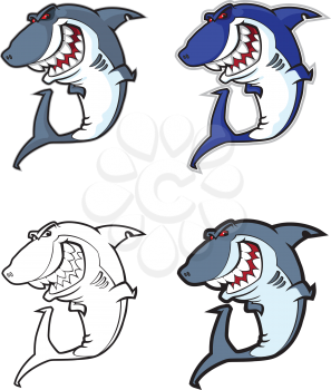 illustration of a evil shark mascot