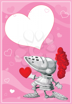 illustration of a knight valentines card