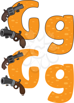 illustration of a letter G gun