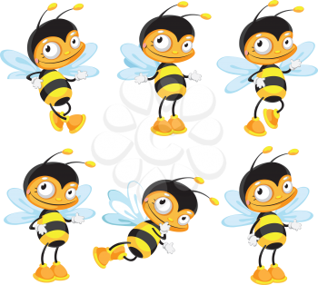 illustration of a set funny bee