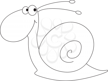 illustration of a snail funny outlined