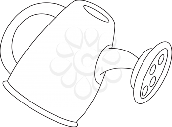illustration of a watering can outlined