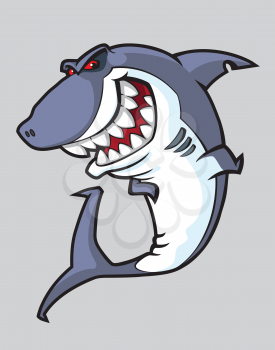 illustration of a angry shark