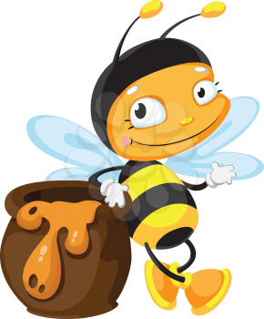 illustration of a bee with pot