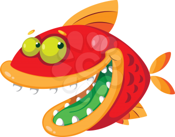 illustration of a fish crazy