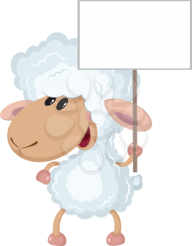 illustration of a lamb with a sign