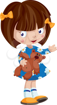 illustration of a little girl and Teddy