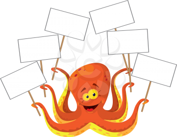 illustration of a octopus with a sign