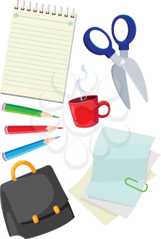 illustration of a office supplies