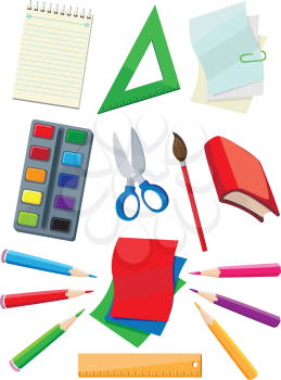 illustration of a school supplies