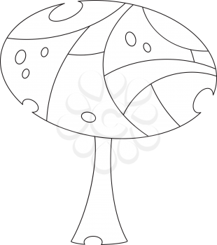illustration of a trees cute outlined