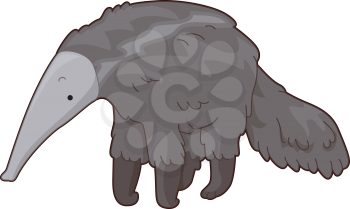 Royalty Free Clipart Image of an Anteater