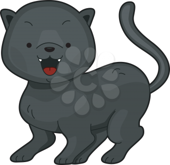 Royalty Free Clipart Image of a Black Panther