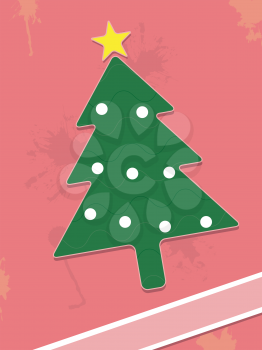 Royalty Free Clipart Image of a Tree on a Grungy Pink Background