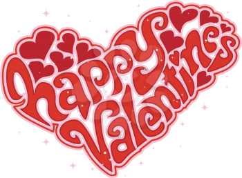 Royalty Free Clipart Image of a Happy Valentine Heart
