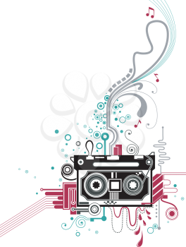 Royalty Free Clipart Image of a Cassette Tape