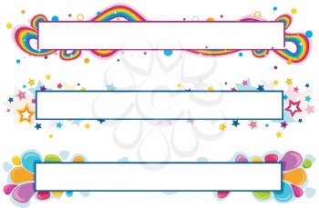 Royalty Free Clipart Image of a Set of Panels