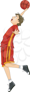 Royalty Free Clipart Image of a Basketball Player