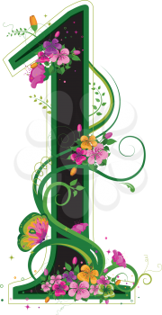 Royalty Free Clipart Image of a Floral One