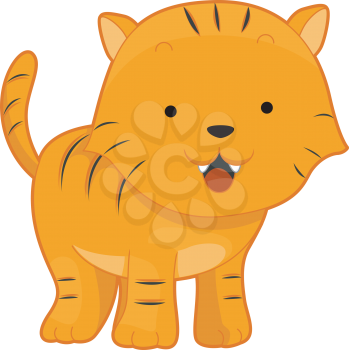 Royalty Free Clipart Image of a Baby Tiger