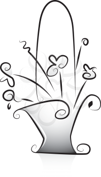 Royalty Free Clipart Image of a Floral Basket