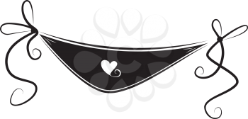 Royalty Free Clipart Image of a Black and White G Strig With a Heart