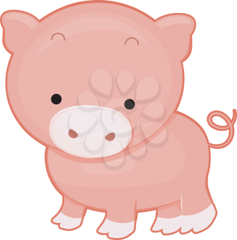 Royalty Free Clipart Image of a Pig