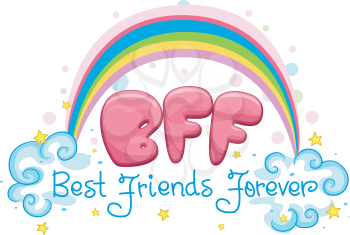 Royalty Free Clipart Image of an Illustration for Best Friends Forever