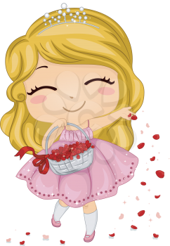 Royalty Free Clipart Image of a Flowergirl