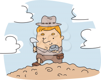 Royalty Free Clipart Image of a Geologist