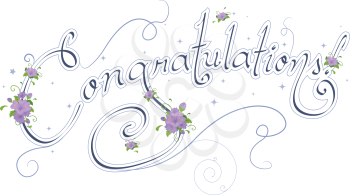 Royalty Free Clipart Image of Congratulations Text for a Wedding