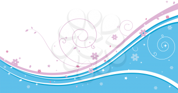 Royalty Free Clipart Image of a Flourish and Flower Background