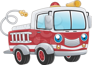 Illustration of a Firetruck Ready for Action