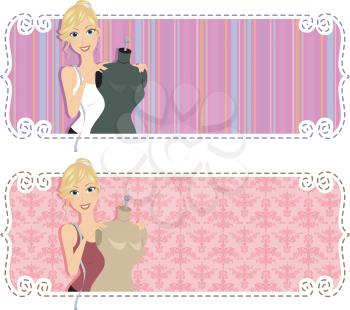Illustration of a Web Banner with a Fashion Design Theme