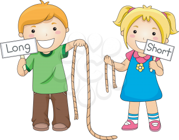 Illustration of Kids Comparing Ropes