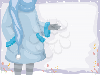Background Illustration Featuring a Girl Enjoying the Snow