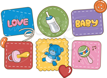 Illustration Featuring Baby Related Items