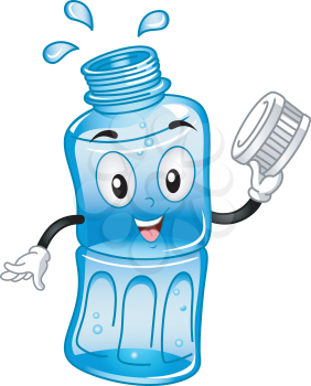 Mascot Illustration Featuring a Water Bottle