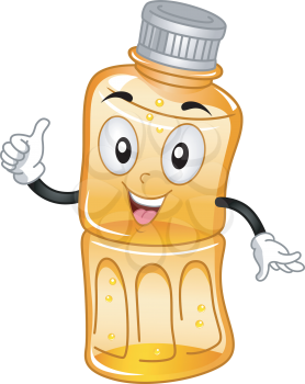 Mascot Illustration Featuring a Bottle of Juice
