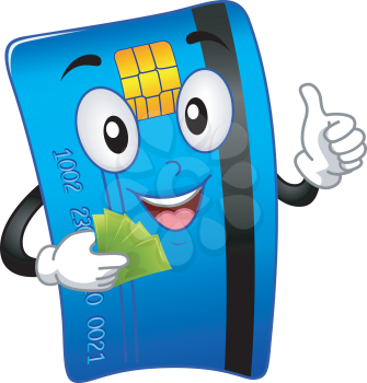 Mascot Illustration Featuring an ATM Card