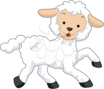 Illustration Featuring a Happy Lamb