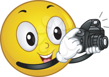 Illustration of a Smiley Taking a Photo