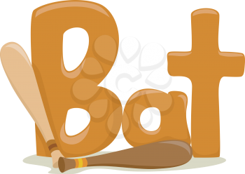 Text Illustration Featuring the Word Bat